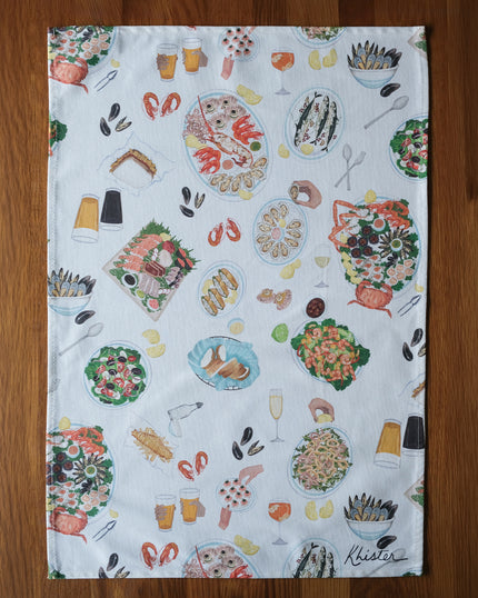 Seafood Feast - Tea Towel